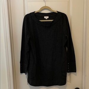 J. Jill Black Long Sleeve Top